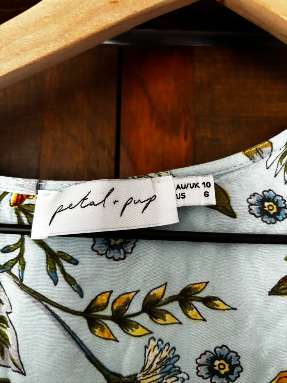 Petal & Pup Light Blue Floral Maxi Dress with Yellow Blossoms - Picture 3 of 3